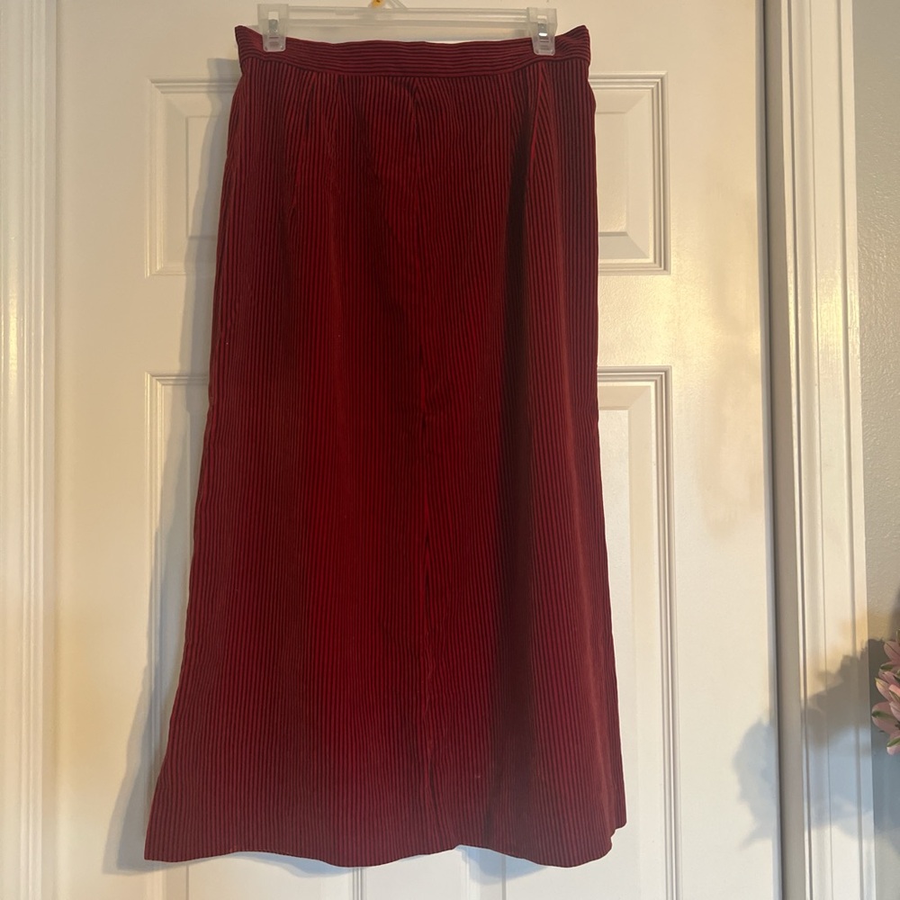 Vintage Handmade Red and Black Striped Skirt s/m